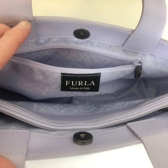 Furla Shimmery Lilac Baguette Style Shoulder Bag with Dust Cover - Picture 10 of 12